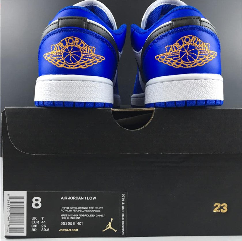 Air Jordan 1 Low Hyper Royal Orange Peel Shoes Sneakers
