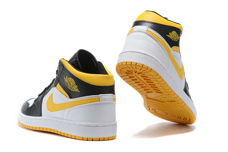 Air Jordan 1 Mid Retro Laser Orange Yellow Black White Toe