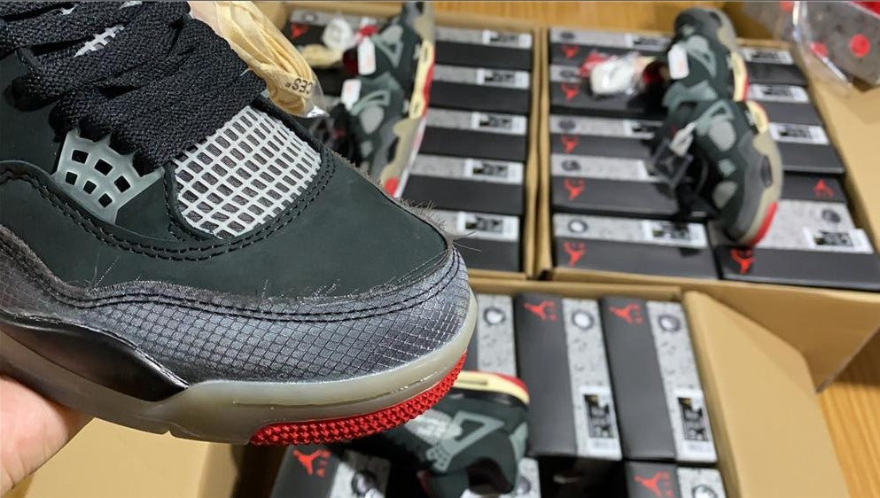 OFF-WHITE  x Air Jordan 4 Bred Shoes Sneakers