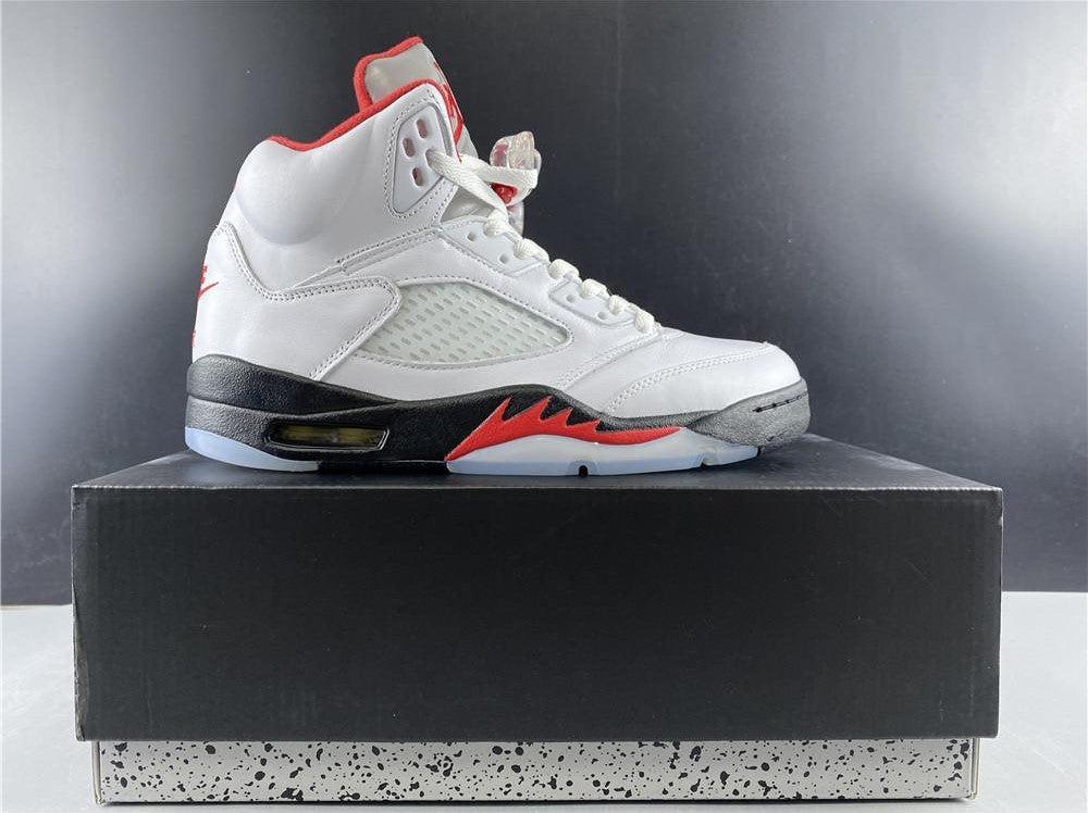 Air Jordan 5 Fire Red Silver Tongue (2020) Shoes Sneakers