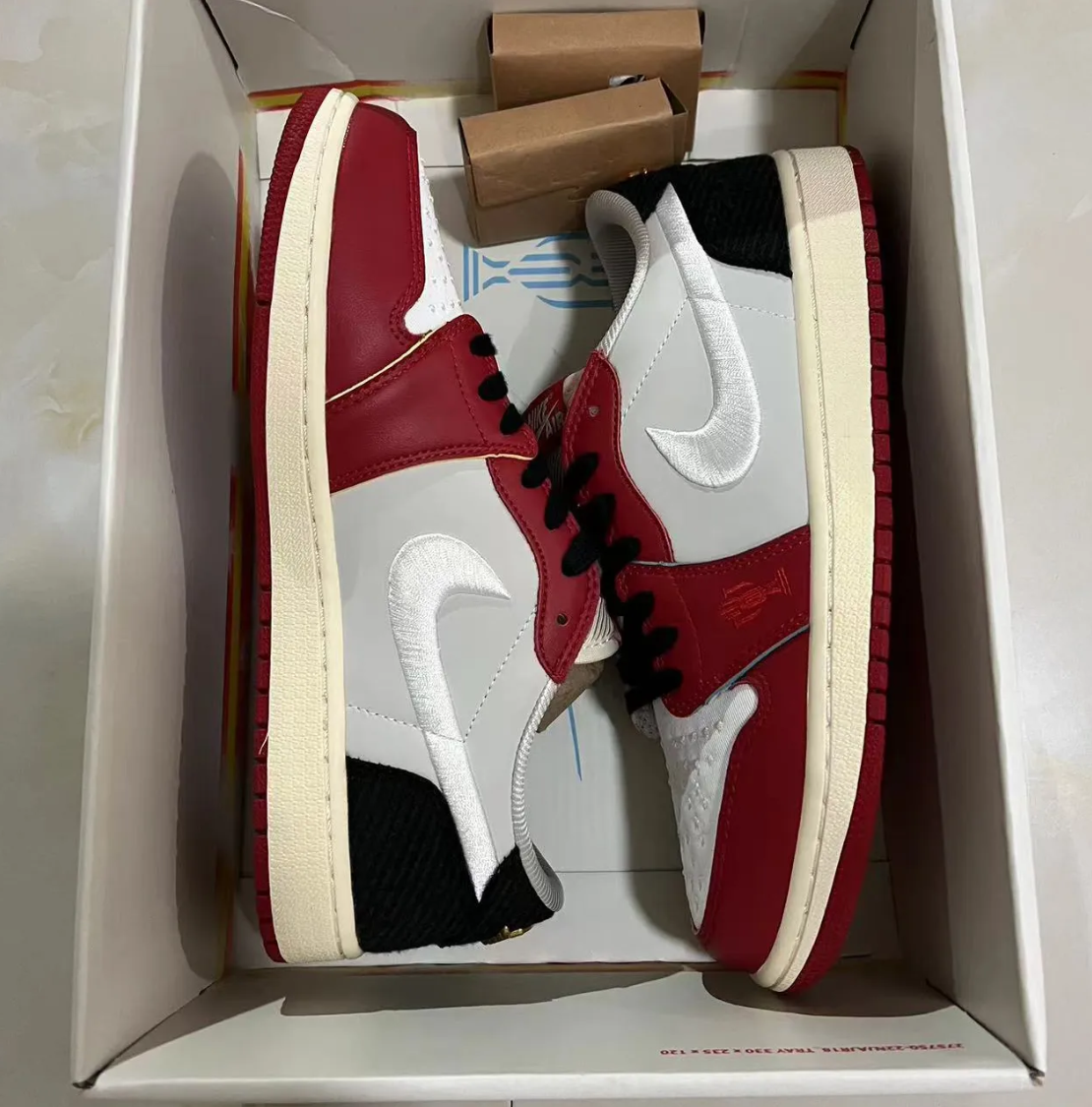 Trophy Room x Air Jordan 1 Low OG (White Swoosh) Shoes Sneakers