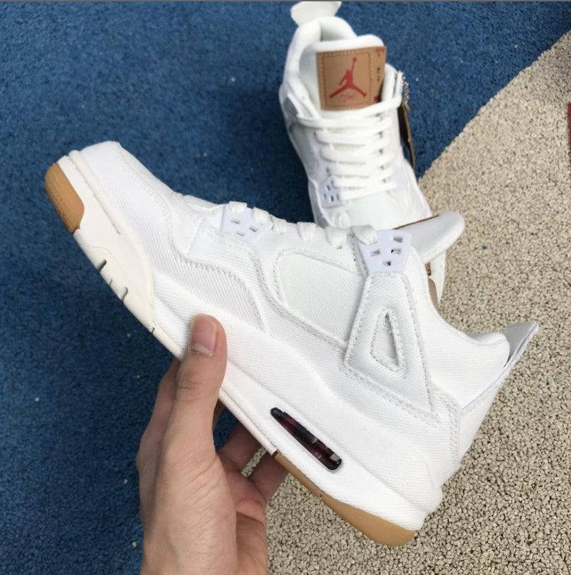 Air Jordan 4 Retro Levi’s White (Levi’s Tag) Shoes Sneakers