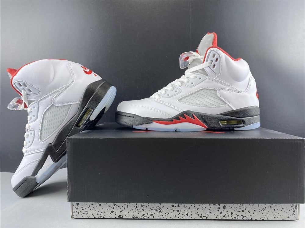 Air Jordan 5 Fire Red Silver Tongue (2020) Shoes Sneakers