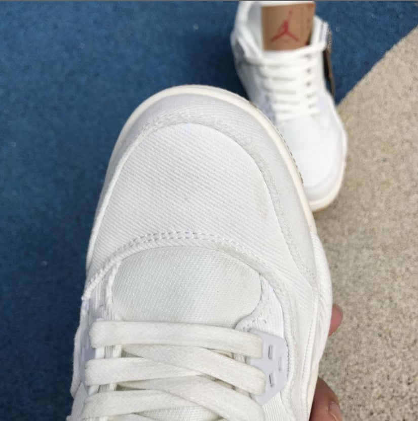 Air Jordan 4 Retro Levi’s White (Levi’s Tag) Shoes Sneakers