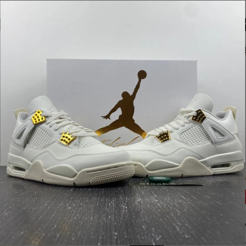 Air Jordan 4 Sail Metallic Gold Shoes Sneakers