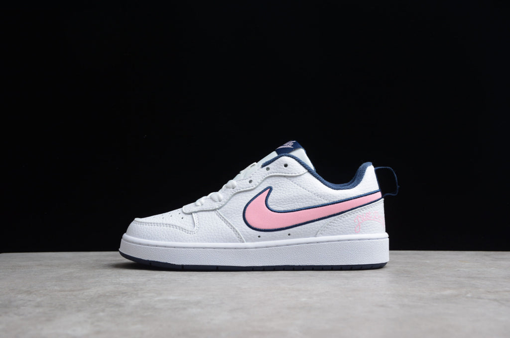 NK Court Borough Low 2 White Pink Glaze Midnight Navy