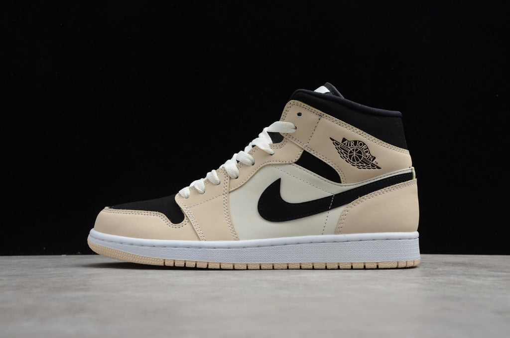 Air Jordan 1 Mid Black Grey Milk Tea