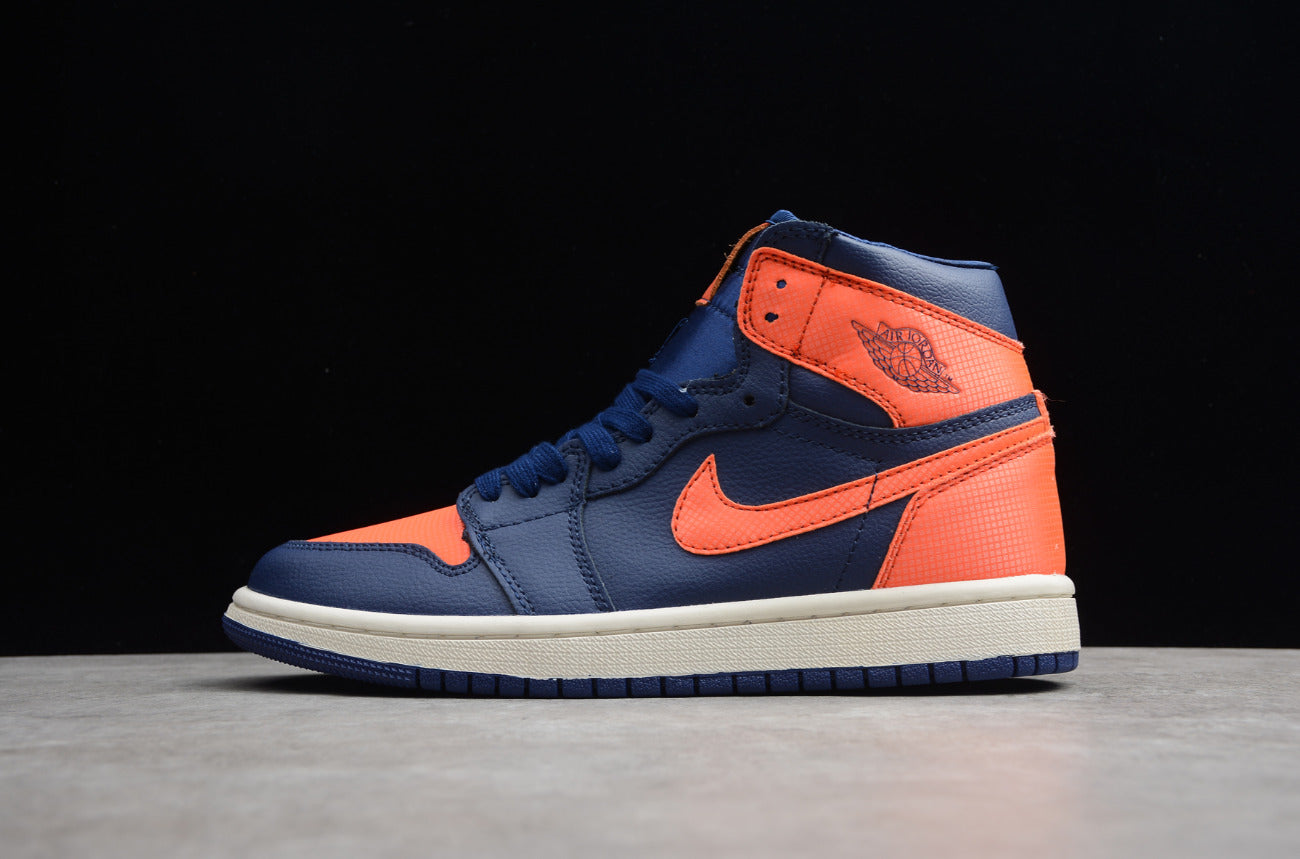 Air Jordan 1 Mid Blue Avoid Turf Orange Sail