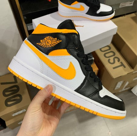 Air Jordan 1 Mid Black And Yellow