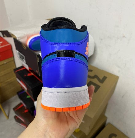 Air Jordan 1 Mid GS Blue Orange Black