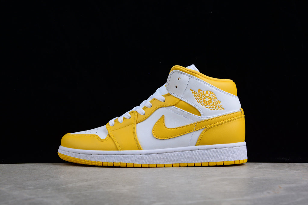 Air Jordan 1 Mid White and Yellow