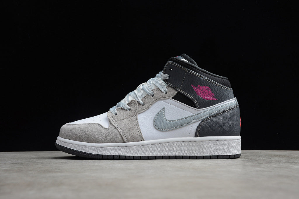 Air Jordan 1 Mid Grey Black White