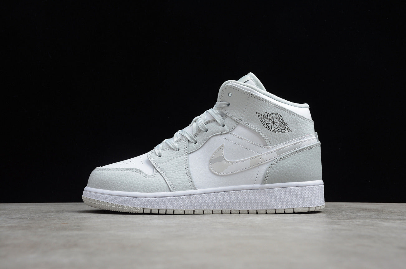 Air Jordan 1 Mid White Smoke Grey Camouflage