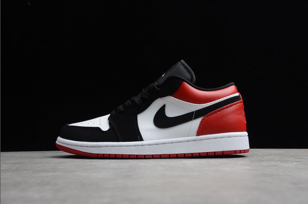 Air Jordan 1 Low Top Black Red Toe