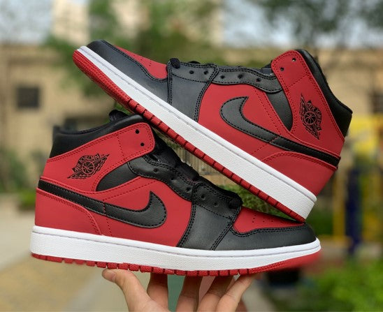 Air Jordan 1 Mid Black And Red