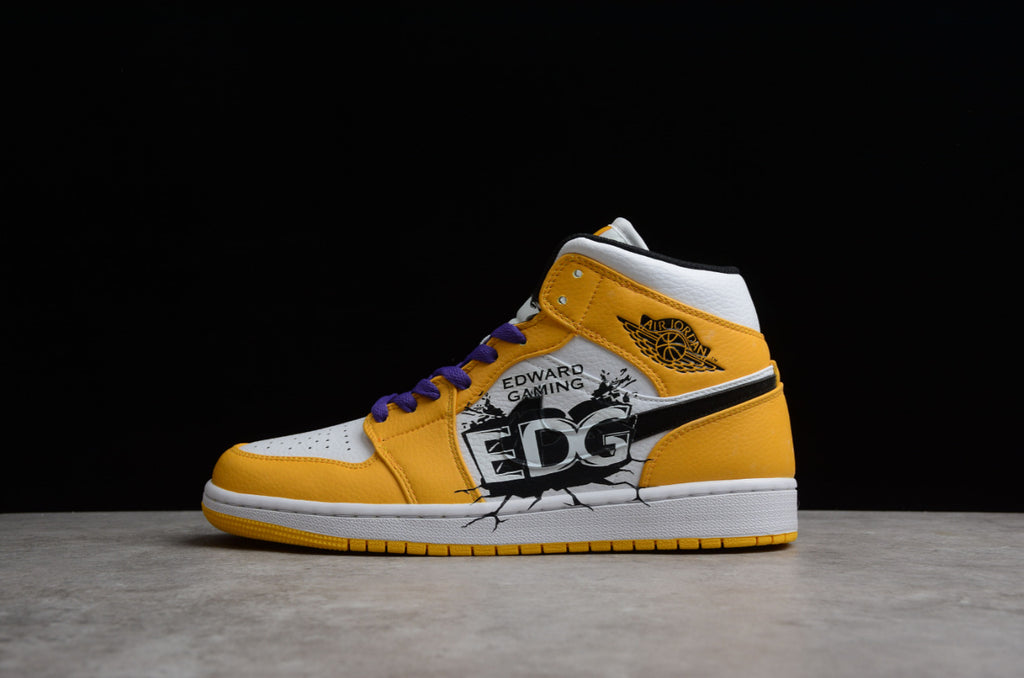 Air Jordan 1 Mid Lakers Yellow Purple