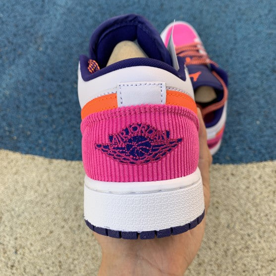 Air Jordan 1 Low Pink Blue Orange Flannel