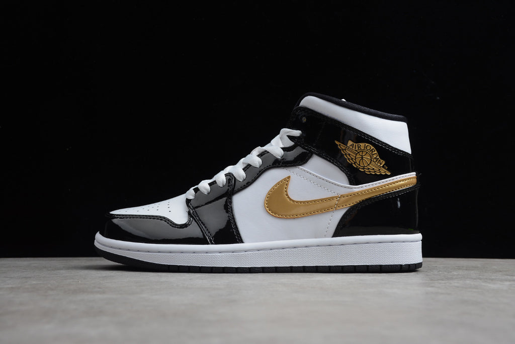 Air Jordan 1 Mid Black Gold Toe