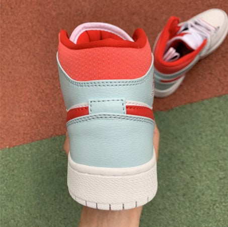 Air Jordan 1 Mid White Red Ice Blue
