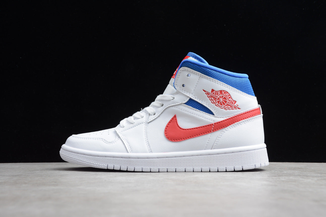 Air Jordan 1 Mid 'White Red Royal'