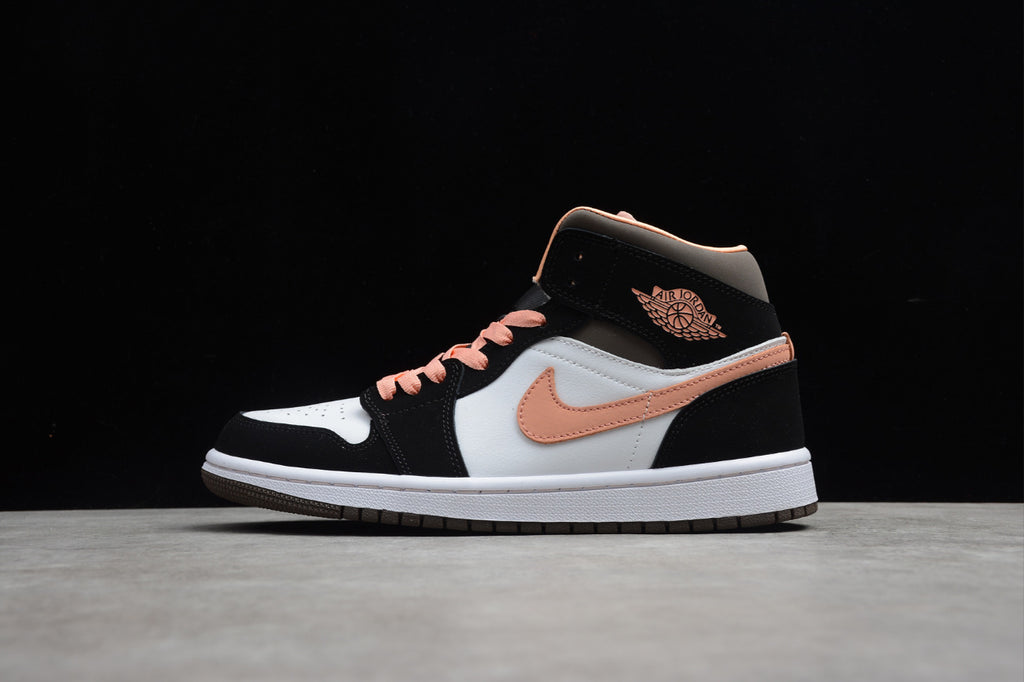 Air Jordan 1 Mid SE White Apricot Agate Black