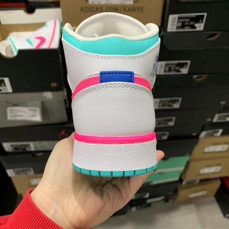 Air Jordan 1 Mid GS Pink Green Barbie Pink