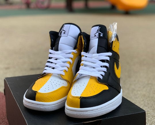 Air Jordan 1 Mid Black And Yellow Yin Yang