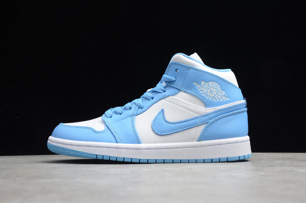 Air Jordan 1 Mid UNC University White Blue