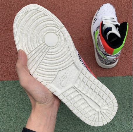 Air Jordan 1 Mid Mandarin Duck Graffiti