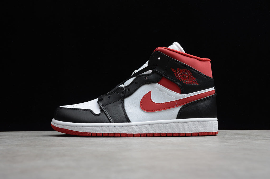Air Jordan 1 Mid Black White Red