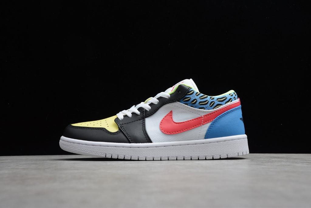 Air Jordan 1 Low Colored Eggs Black Yellow and Blue