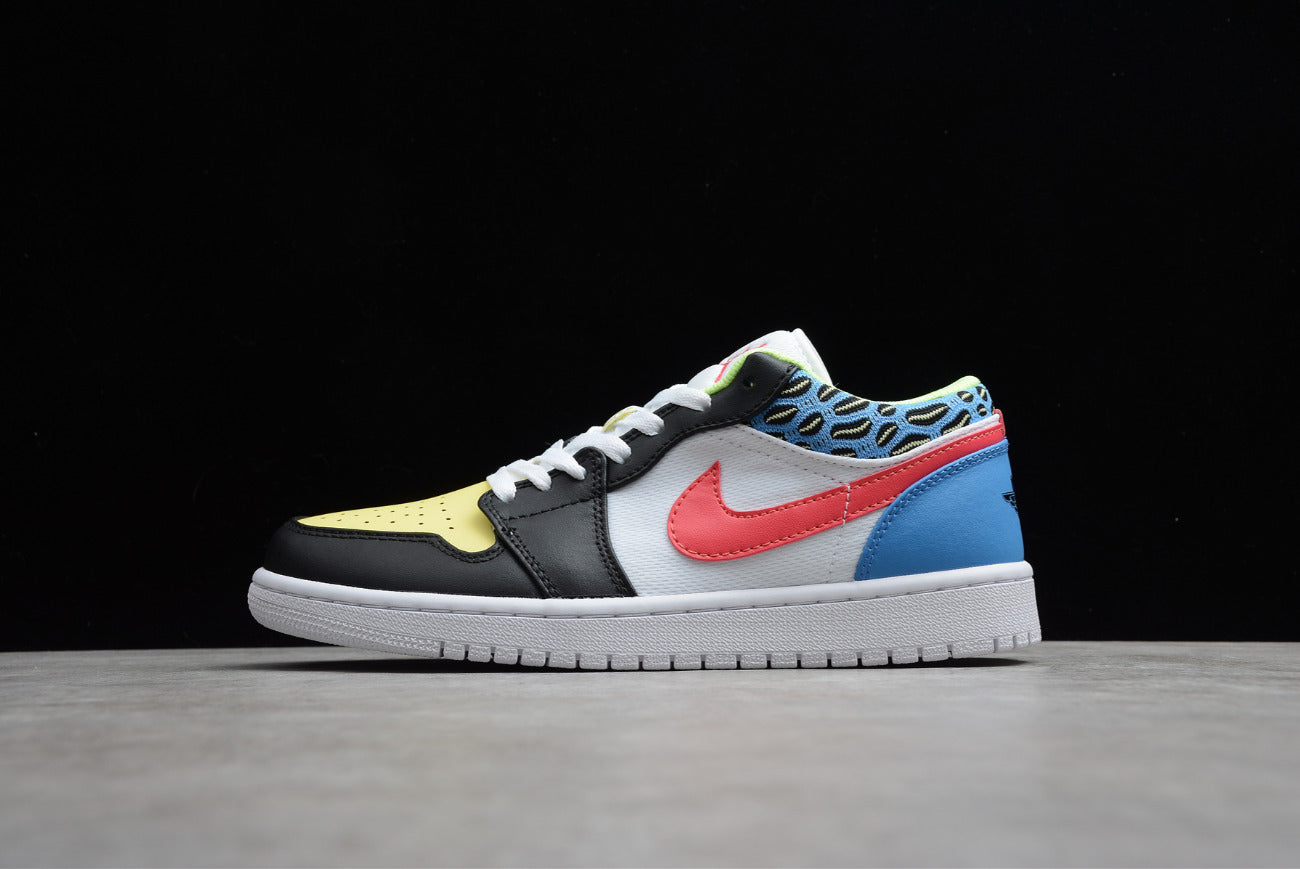 Air Jordan 1 Low Colored Eggs Black Yellow and Blue