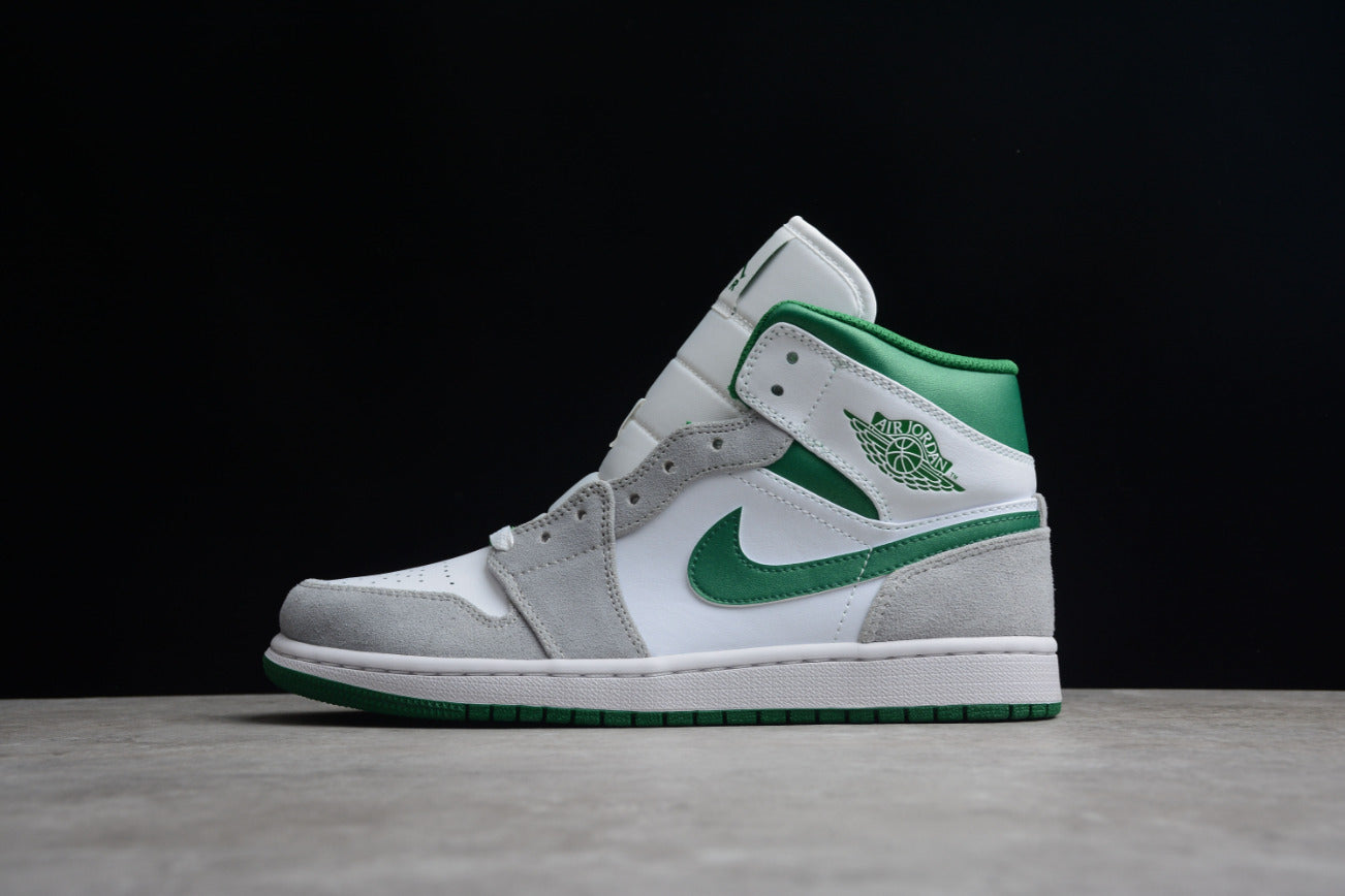 Air Jordan 1 Mid SE White Gray Green
