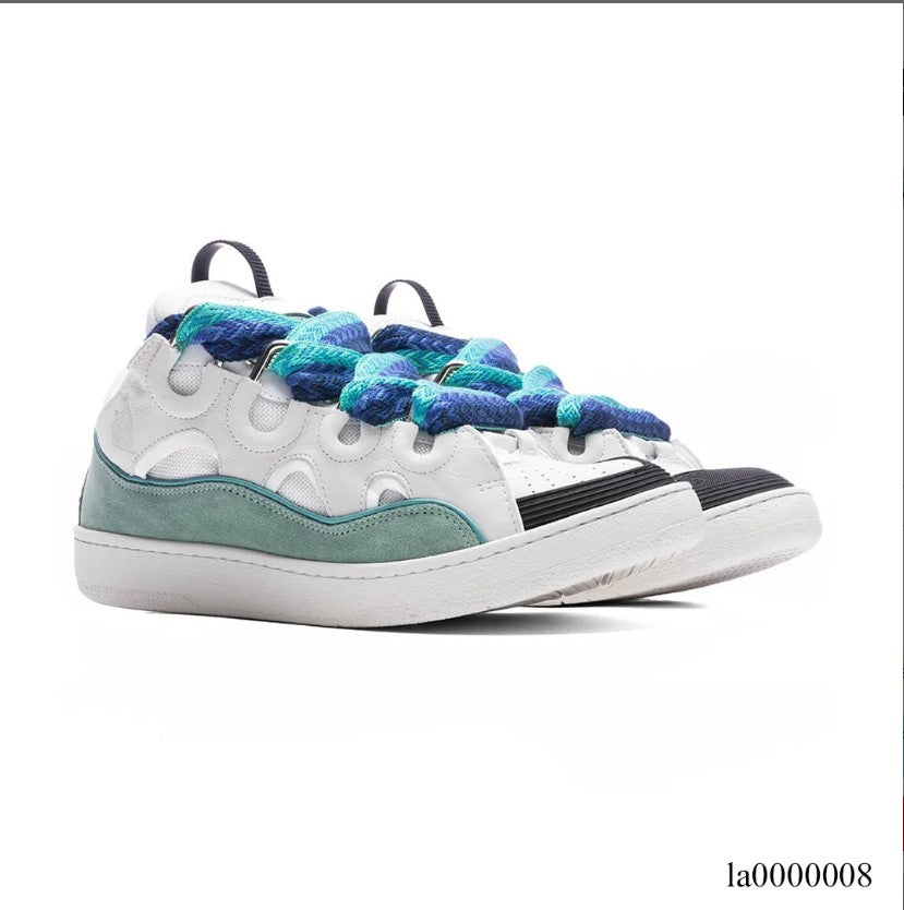Lanvin Curb Sneaker White Blue Shoes Sneakers – la0000008