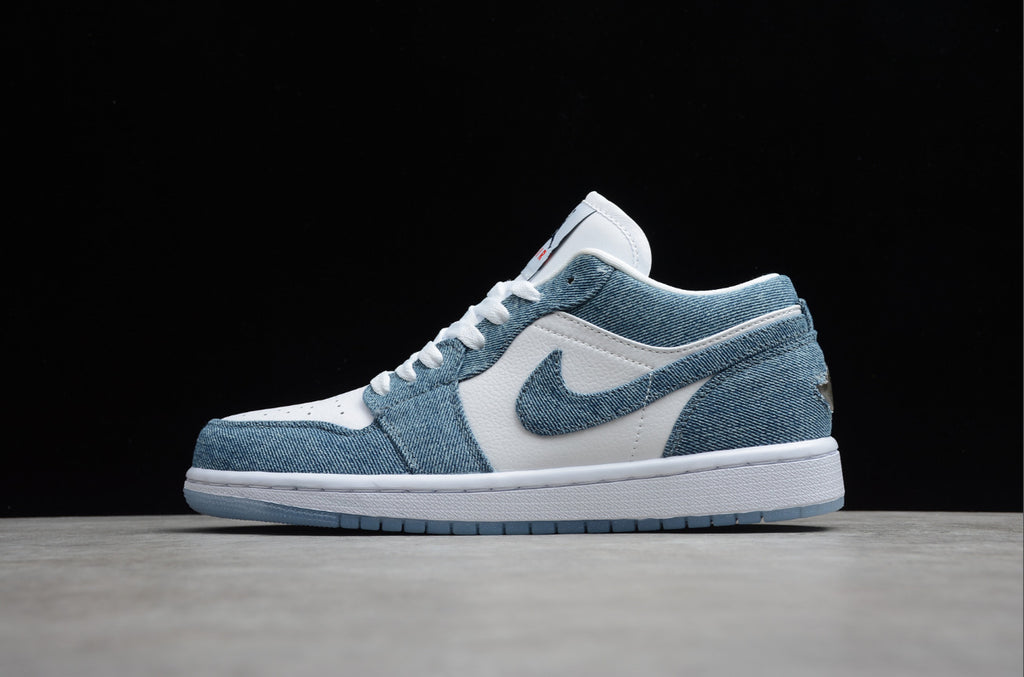 Air Jordan 1 Low Top Denim White Blue