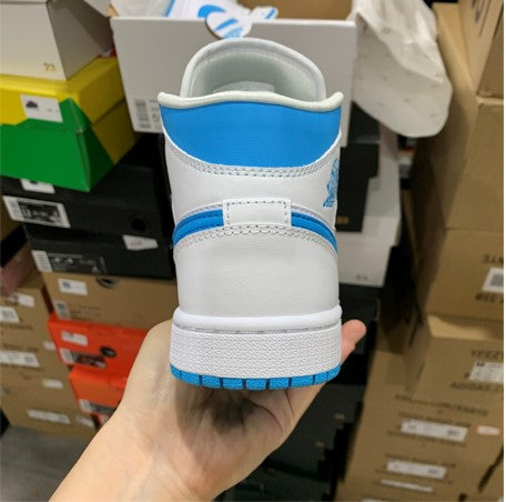 Air Jordan 1 Mid North Carolina White Blue