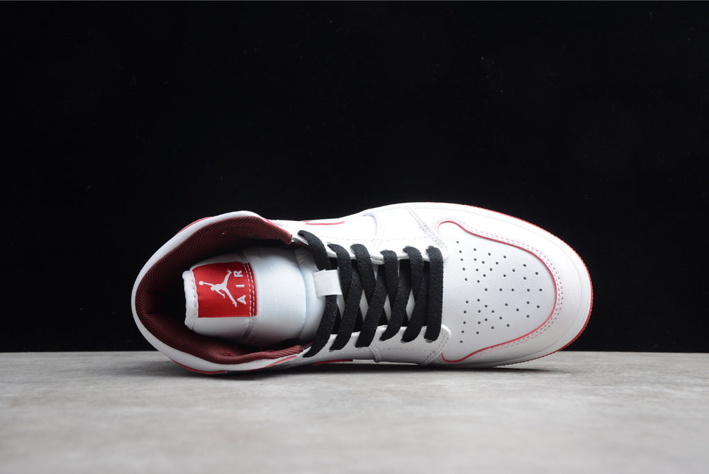 Air Jordan 1 Retro Mid White Gym Red Black