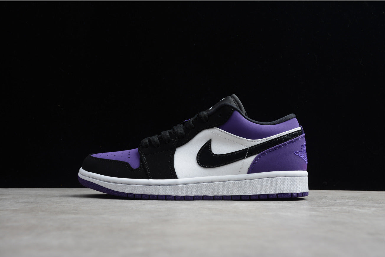 Air Jordan 1 Low Top Black Purple Toe