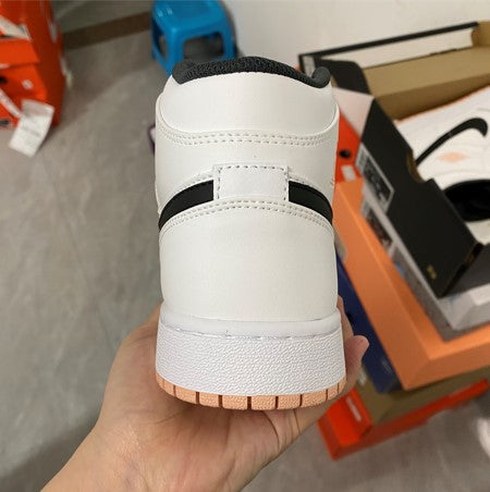 Air Jordan 1 Mid GS White Peach Black Powder
