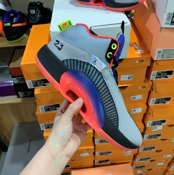 Air Jordan 35 Grey Blue Red