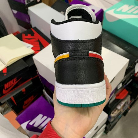Air Jordan 1 Mid Red And Yellow Color Hook