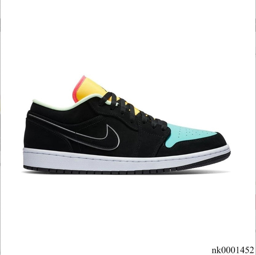 Air Jordan 1 Low Black Aurora Green Laser Orange Shoes Sneakers