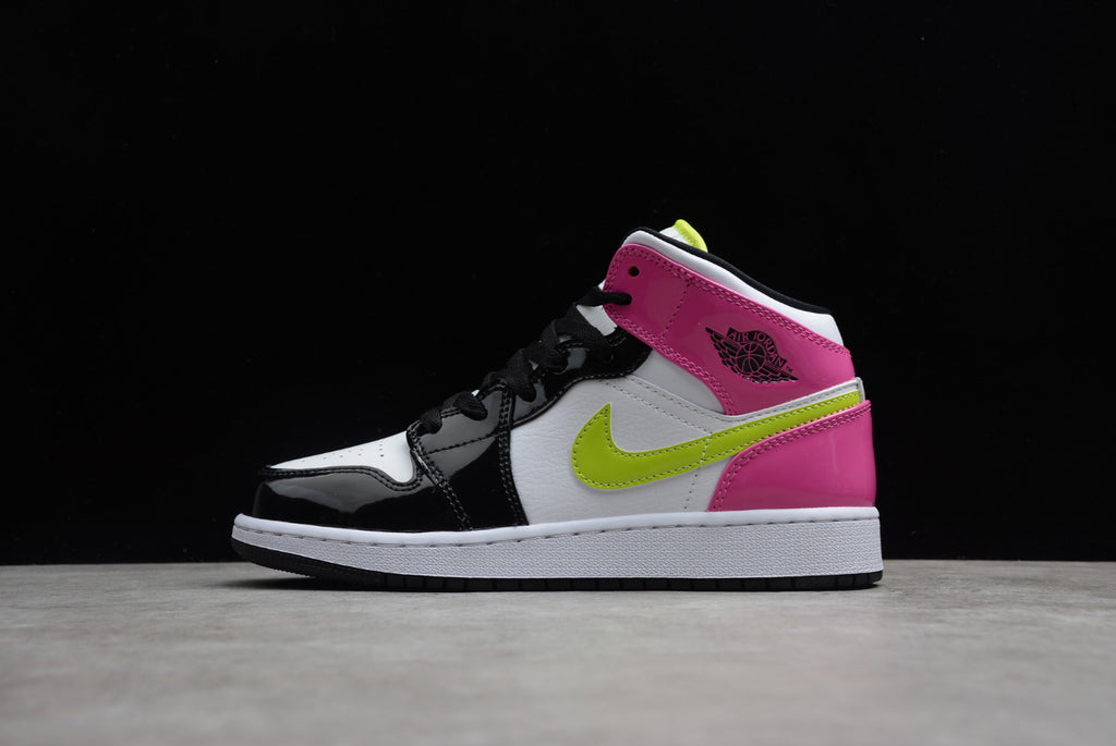 Air Jordan 1 Mid White Black Cyber Pink