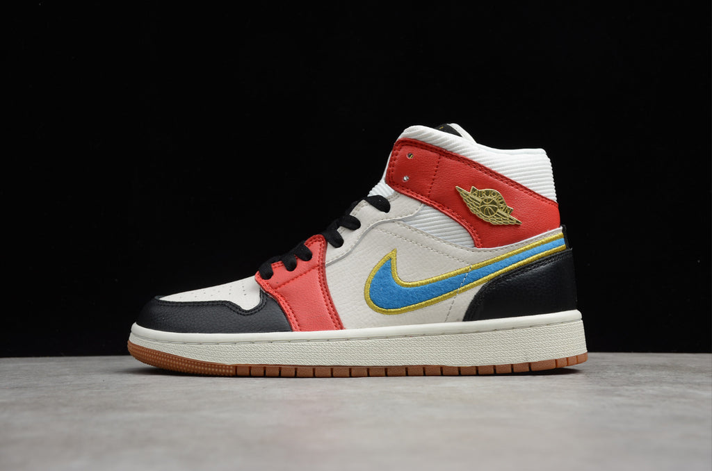 Air Jordan 1 Mid Black Red Blue