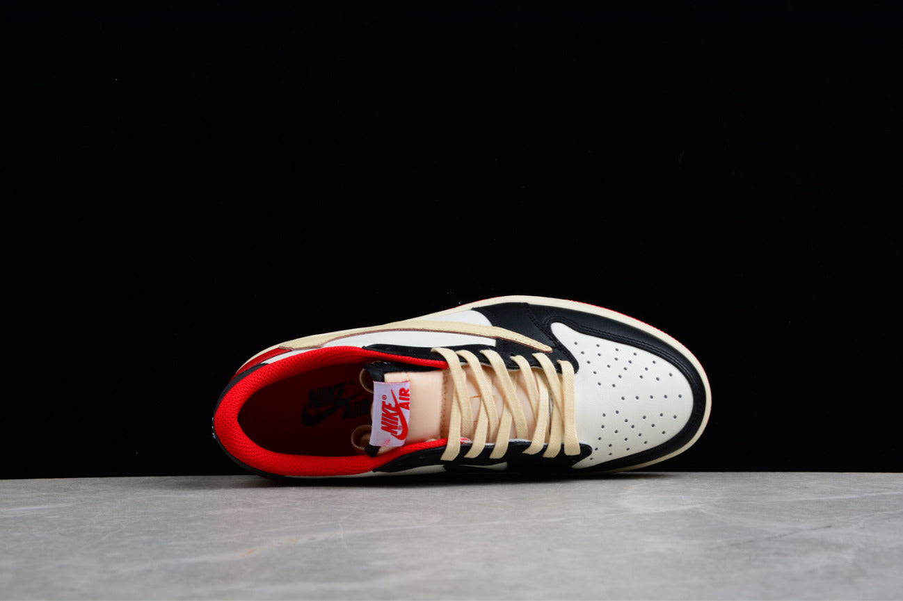 Air Jordan 1 Low Joint Barb Black And White Red
