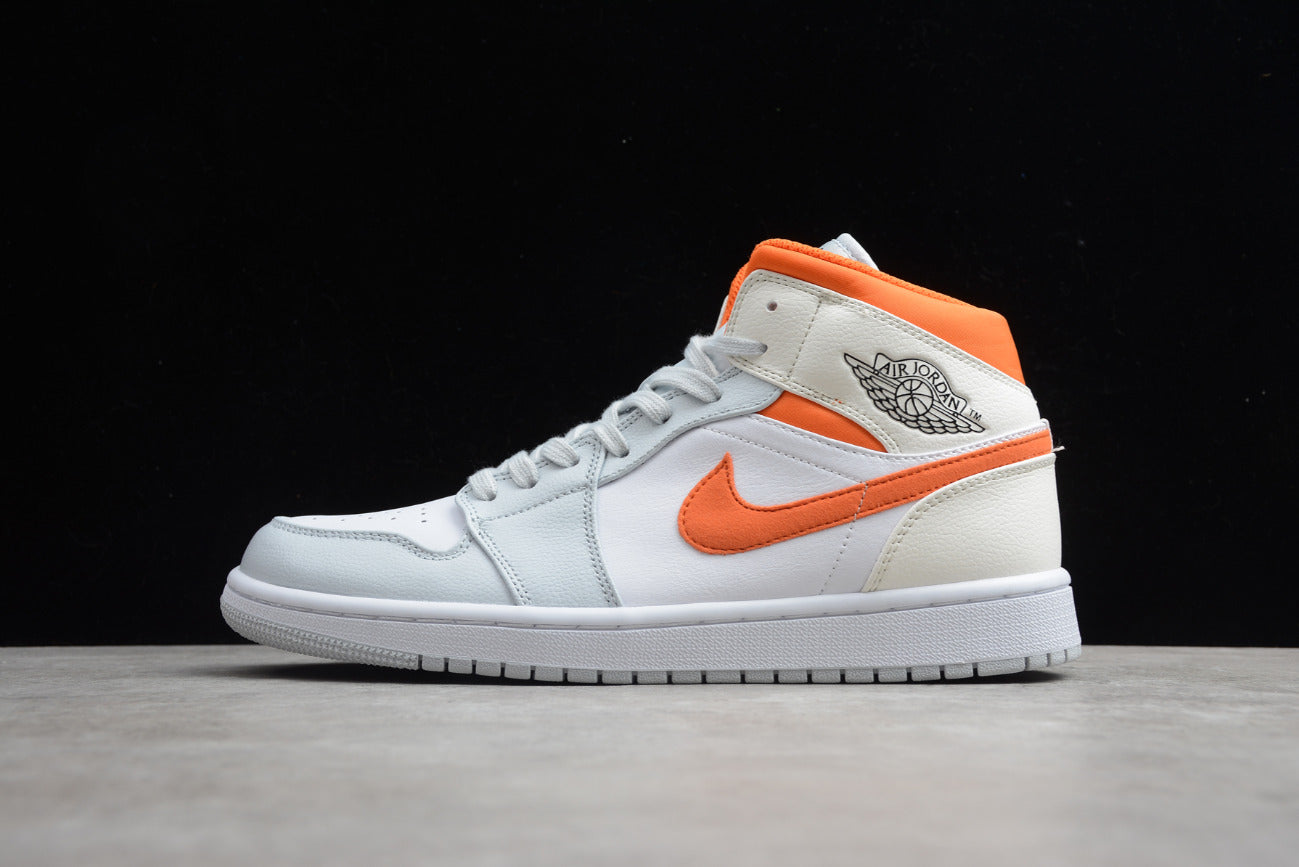 Air Jordan 1 Mid Starfish Orange Platinum