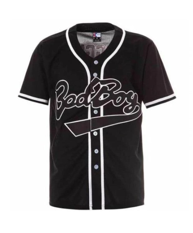 Notorious BIG Biggie Smalls Bad Boy Baseball Jersey Black