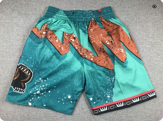 Vancouver Grizzlies Shorts Hardwood Classics 1998 Hyper Hoops – Turquoise