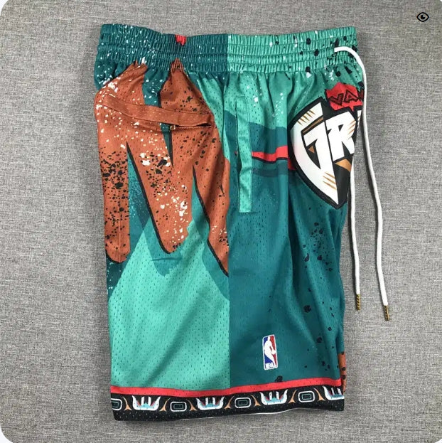 Vancouver Grizzlies Shorts Hardwood Classics 1998 Hyper Hoops – Turquoise