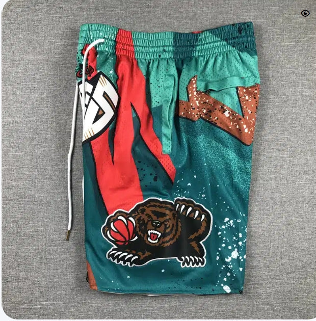 Vancouver Grizzlies Shorts Hardwood Classics 1998 Hyper Hoops – Turquoise
